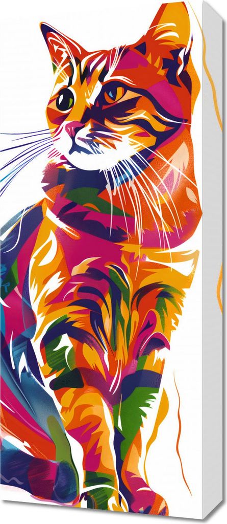 Bild 30x70cm Gesättigte Katze