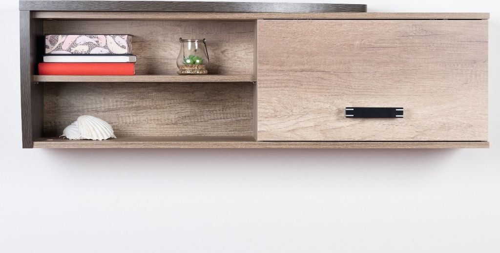 Hängeschrank Sichling 11, Rahmen Links, Farbe: Eiche Braun Produktbild 