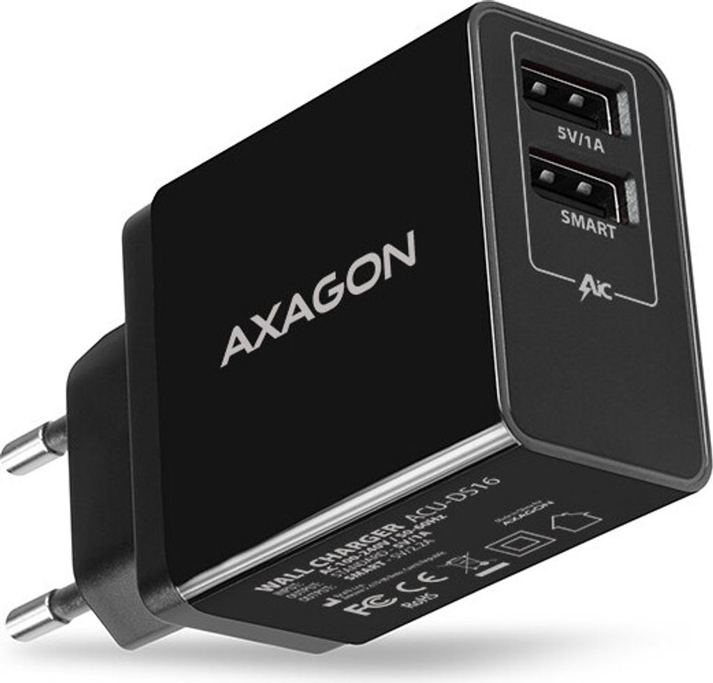 Axagon ACU-DS16, Wewnętrzna, Prąd przemienny, 5 V, Czarny Zdjęcie produktu 
