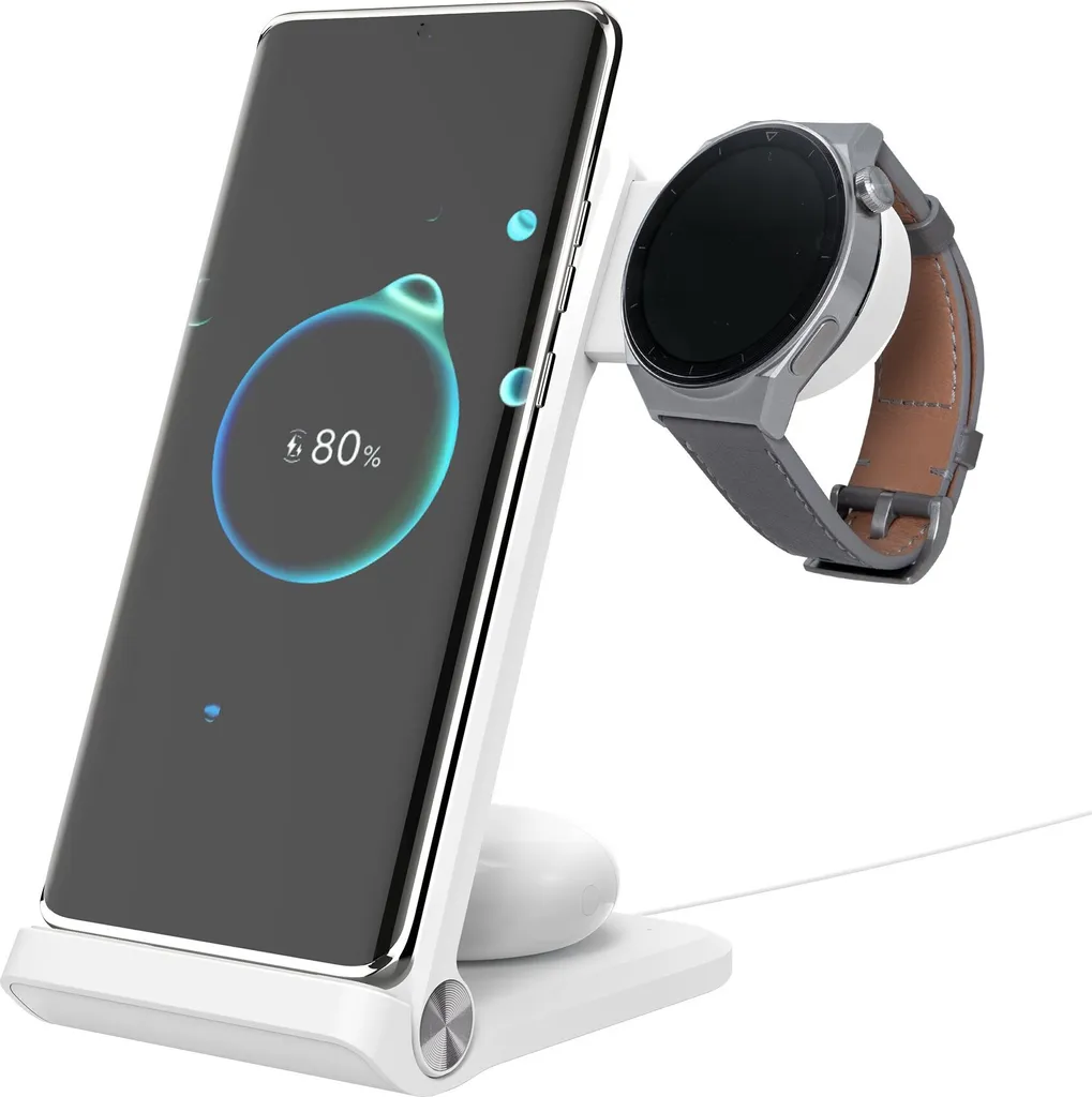Support de Recharge Sans Fil pour Bureau Nillkin PowerTrio Huawei Blanc