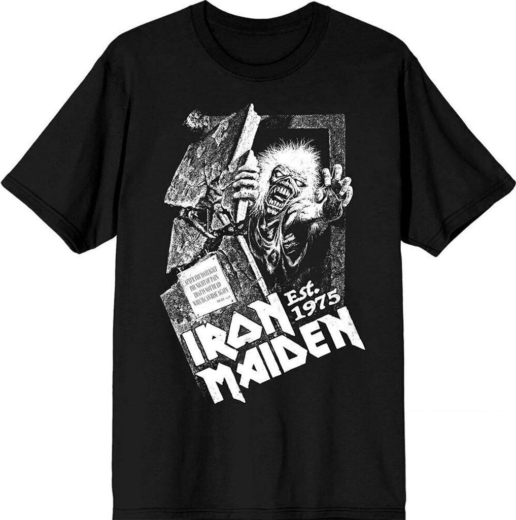 Iron Maiden Est. 1975 No Prayer Grave Black L T-Shirt