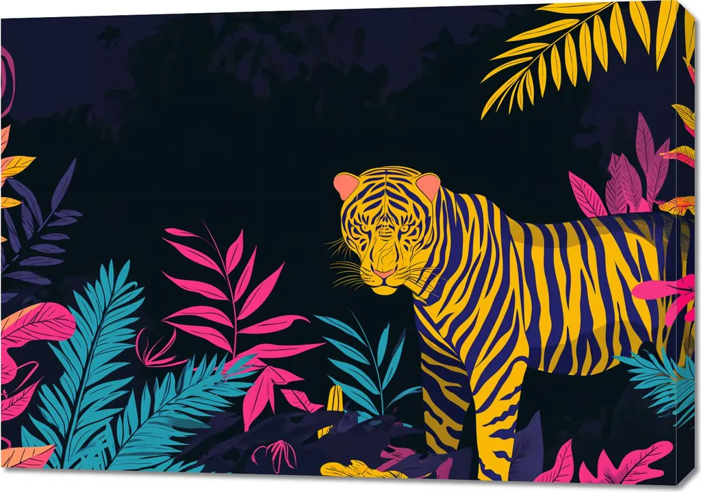 Tableau Tigre déchiré 100x70 cm - Impression Haute Définition Durable