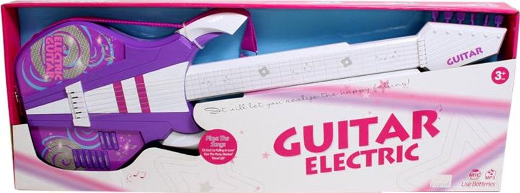 E-Gitarre für Kinder - 6 Metallsaiten & Soundeffekte - Produktbild 