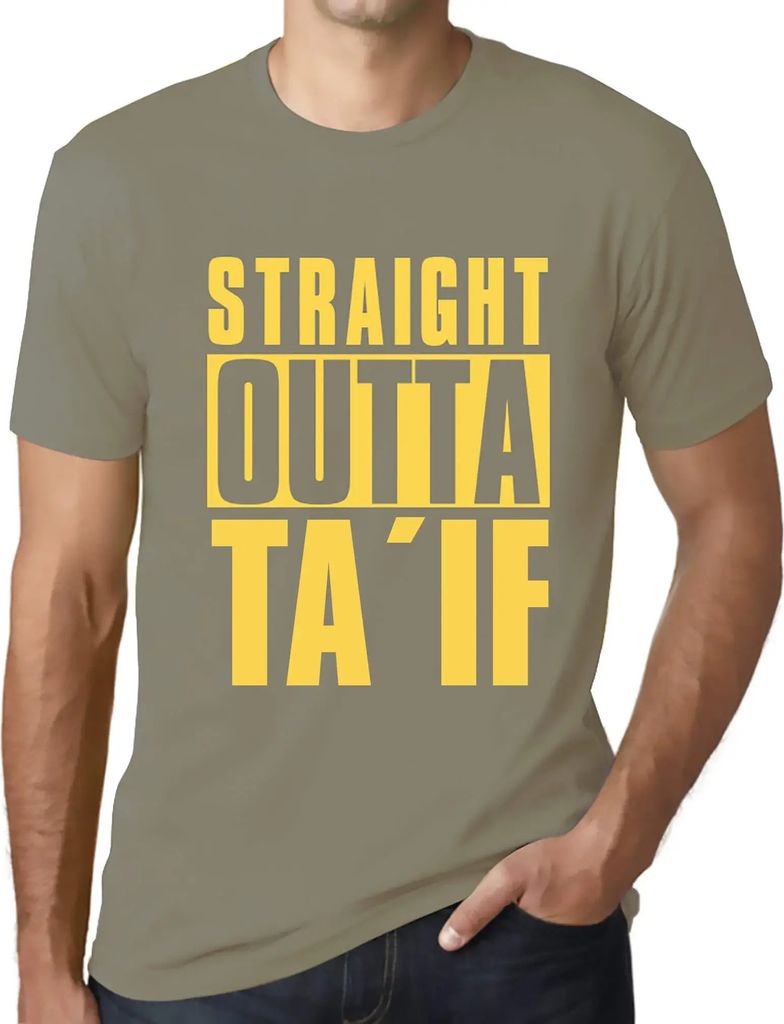 Herren Grafik T-Shirt Direkt aus dem Ta'if – Straight Outta Ta'if – Öko-Verantwortlich Vintage Jahrgang Kurzarm Lustige Druck Geburtstag Gesch...