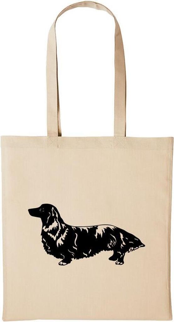 Huuraa Baumwollbeutel LANGHAAR DACKEL Geschenk Produktbild 