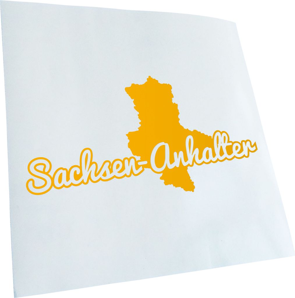 Kiwistar - Autoaufkleber - Sachsen-Anhalt Herkunft - Gelb - 50x25cm - Aufkleber für Auto, Laptop, Fahrrad, LKW, Motorrad mehrfarbig JDM Decal Racing