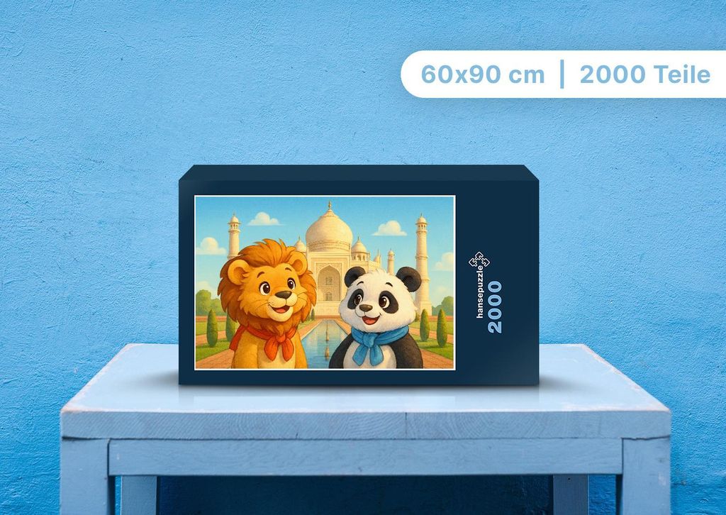 hansepuzzle 111487 - Buschi und Pippin - Reise zu den Weltwundern Puzzle, 2000 Teile, Kinder, 90,0 x 60,0cm mit hochwertiger Aufbewahrung, Kartonbo...