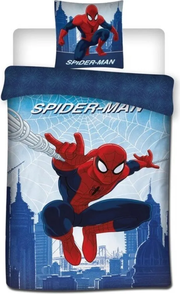 Set Copripiumino Spiderman 140x200 + Federa 65x65 | Design Marvel Blu