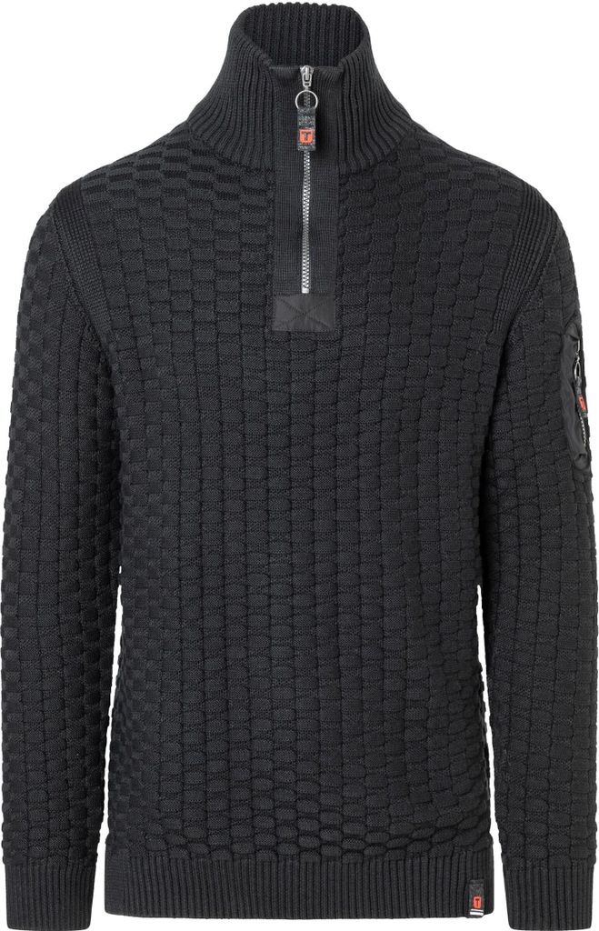Timezone Strickpullover 3D-Schachbrettmuster Ärmeltasche Größe: S