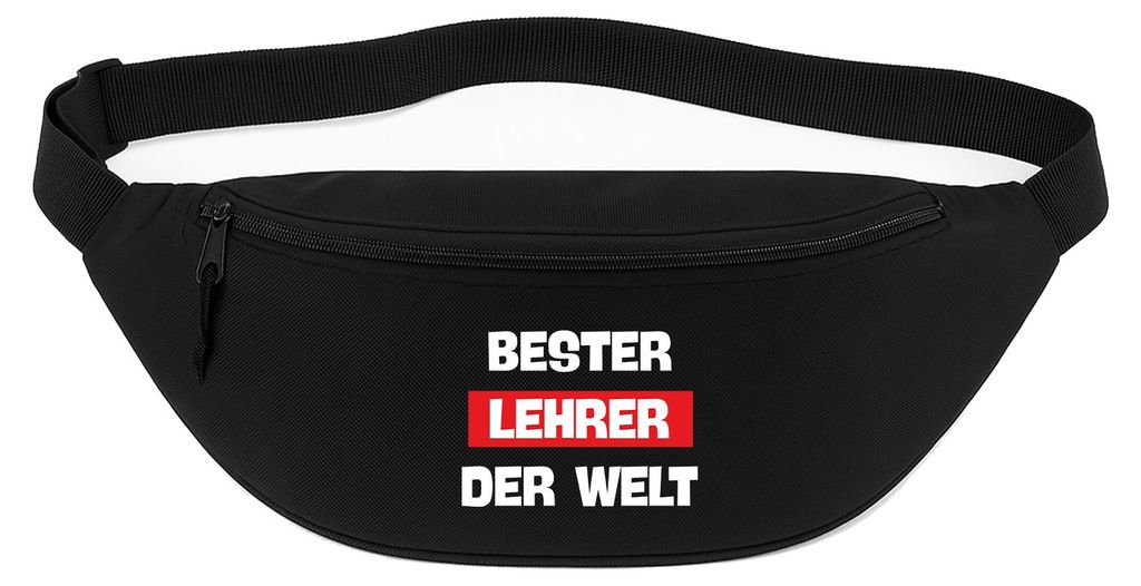 Huuraa Bauchtasche Bester Lehrer der Welt 2,5 Liter Black Polyester Crossbody Bag Geschenkidee