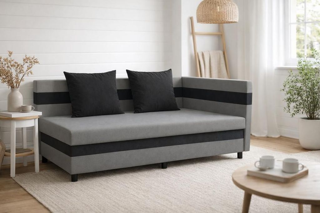 Válenda s úložným prostorem 80x200 PRIVANO - světle šedá / Obrázek produktu 