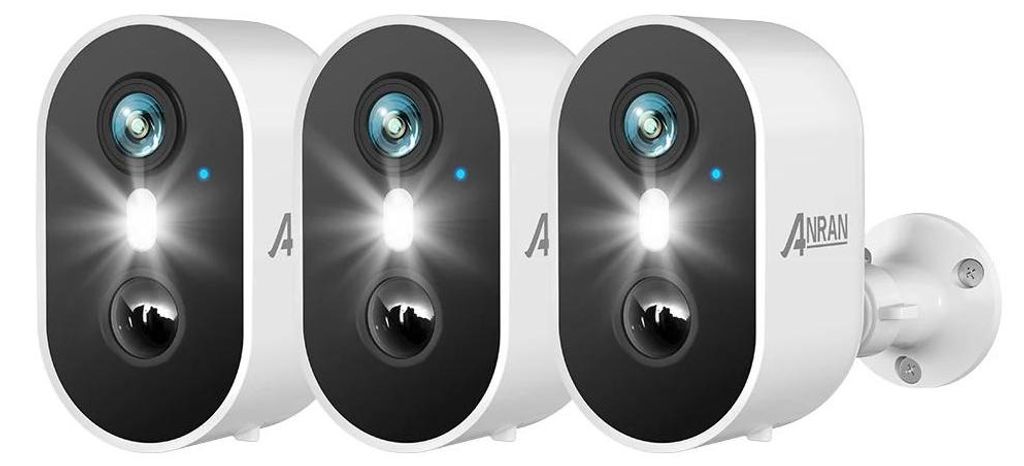 Überwachungskamera - Akku-WLAN 2er Set - 3MP 2K - 5200 mAh - Farbnachtsicht - Personenerkennung - Zwei-Wege-Audio - Weiß