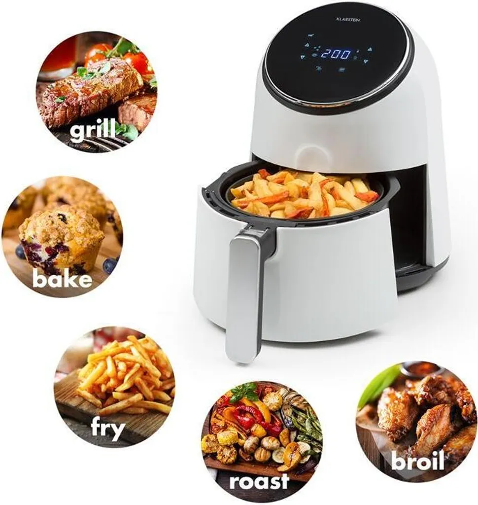 Friteuse AirVital 1300W 2,5L Blanche : Cuisson Rapide 8 Programmes - 3