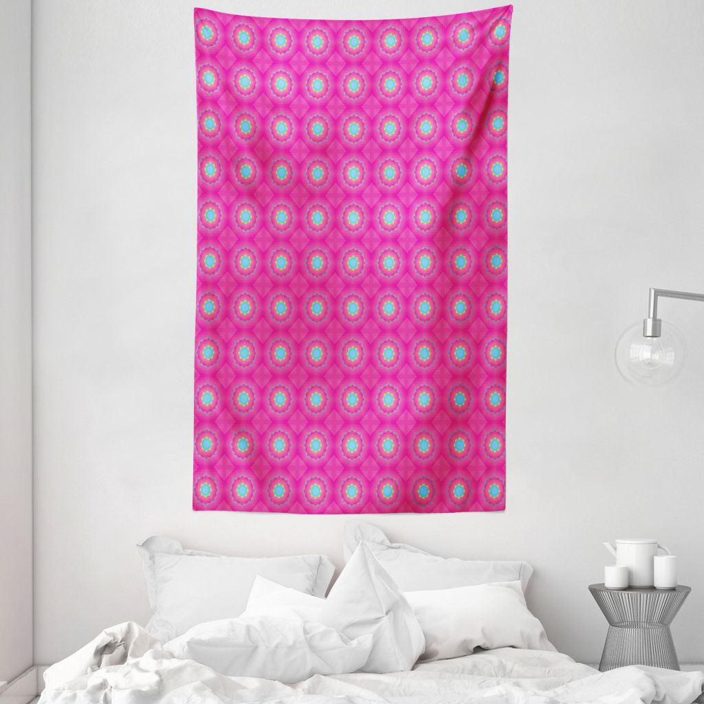 ABAKUHAUS Rosa Wandteppich und Tagesdecke, Geometrische Formen Triangles aus Weiches Mikrofaser Stoff Waschbar ohne Verblassen Digitaldruck, 140 x ...