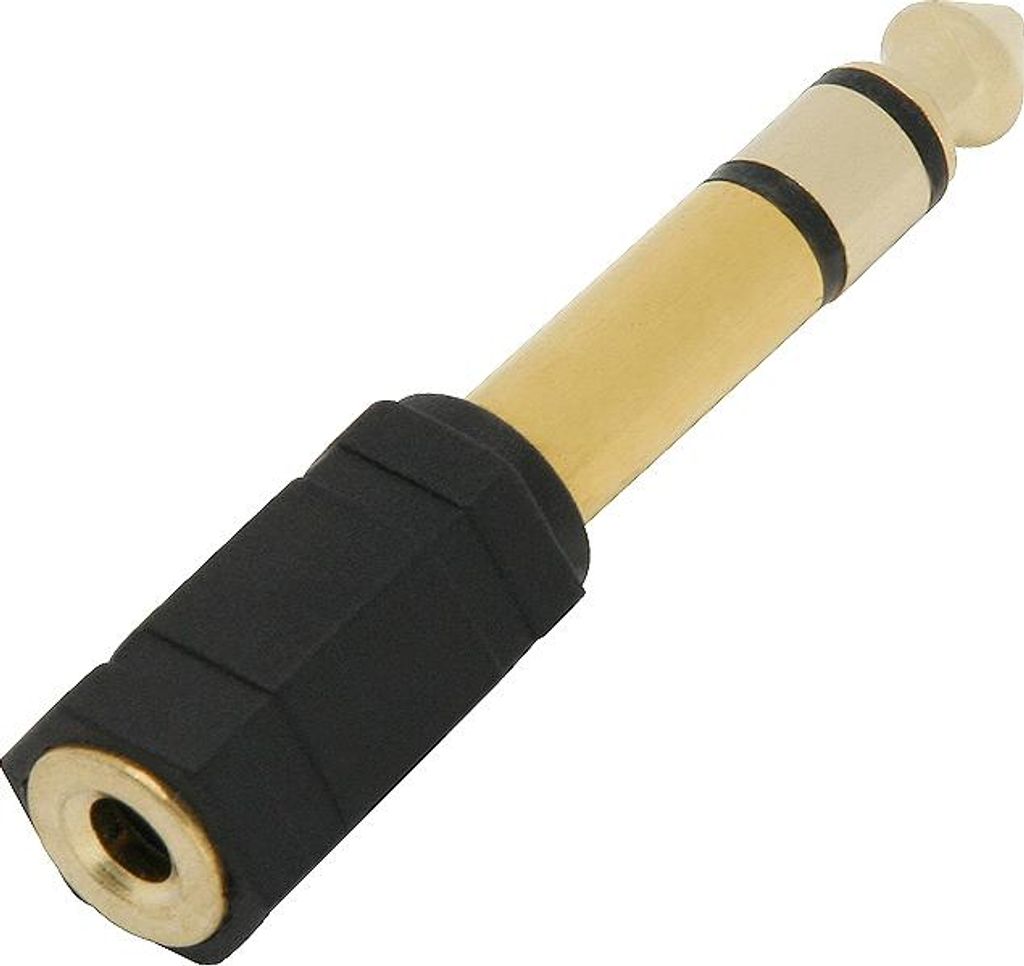 Klinkenadapter Stecker 6,3 mm - Buchse 3,5 mm Gold