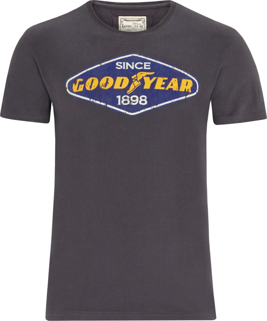 Goodyear T-Shirt mit verwaschenem Brust-Print Concrete Grey XL