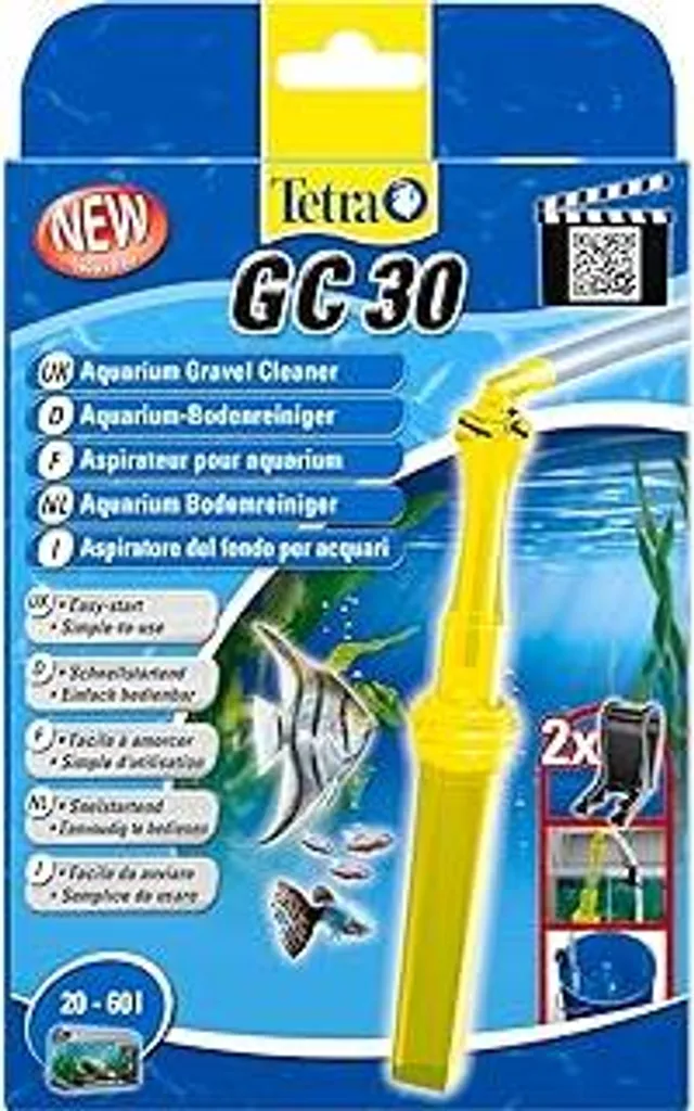 Tetra GC 30 Pulitore Acquario 20-60L: Aspirarifiuti con Valvola Rapida