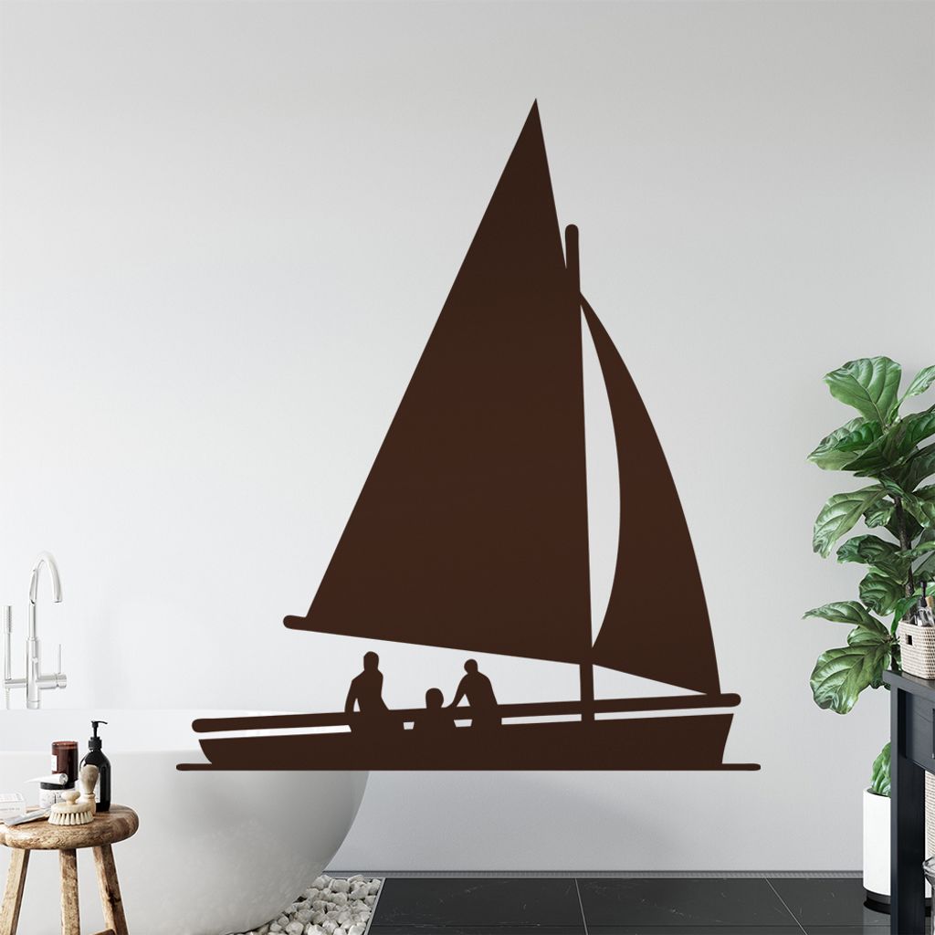 Segeln Boot Figur fahren Wandtattoo Wandaufkleber Wall Sticker - Dekoration, Küche, Wohnzimmer, Schlafzimmer, Badezimmer