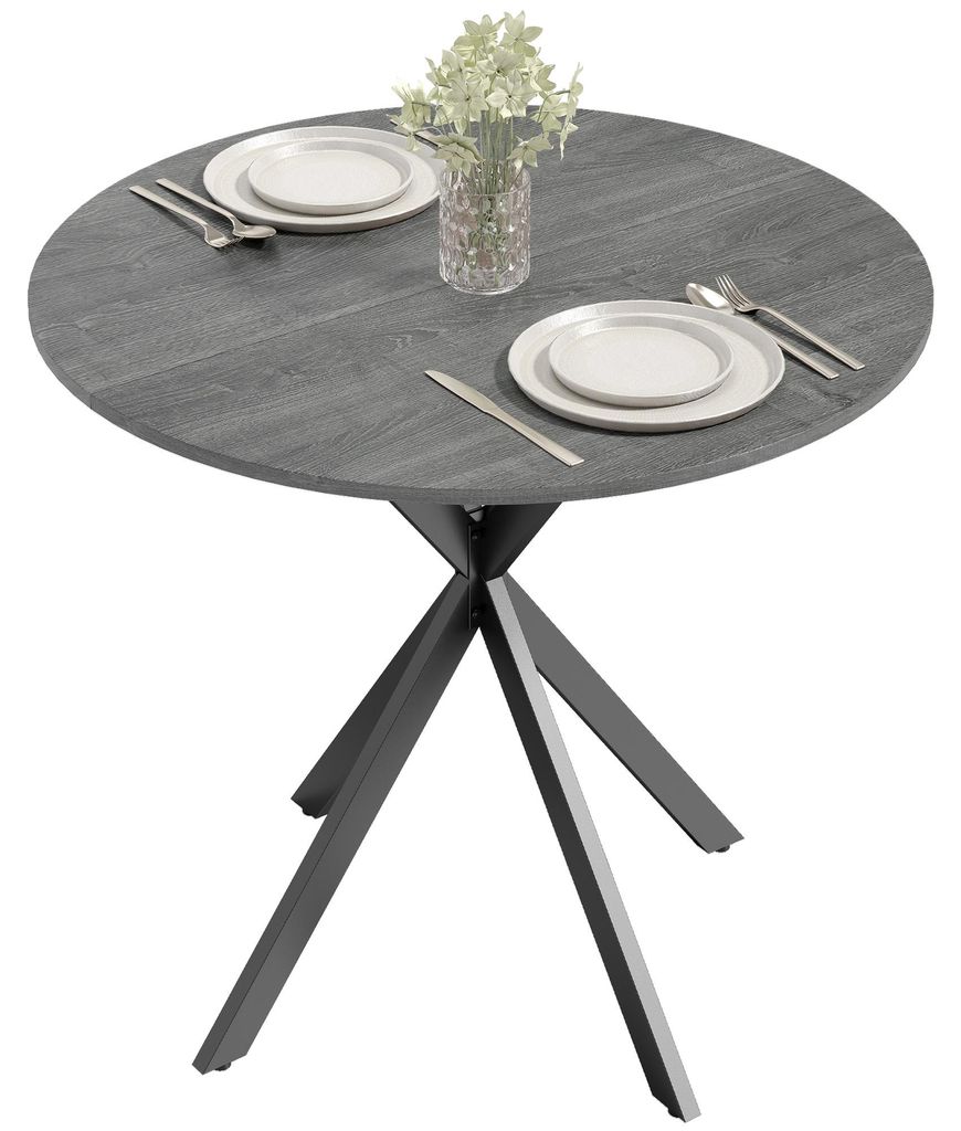 Ronde keukentafel, 80 cm, compact tafelblad, spaanplaat, Productafbeelding 