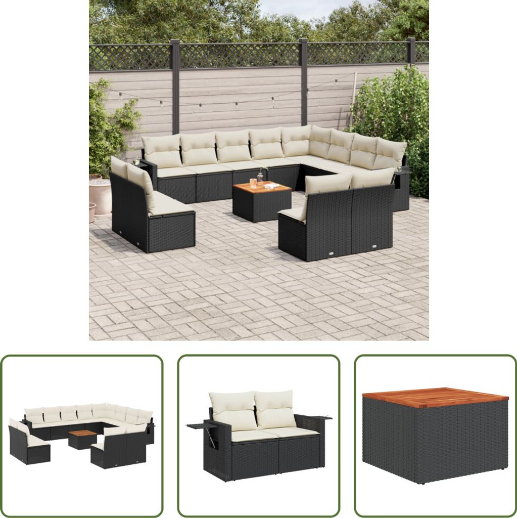 The Living Store 13-tlg. Garten-Sofagarnitur mit Kissen Produktbild 