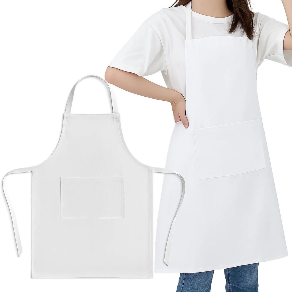 kuchyňská zástěra bílá ochranná zástěra gastronomická 70x60 Obrázek produktu 