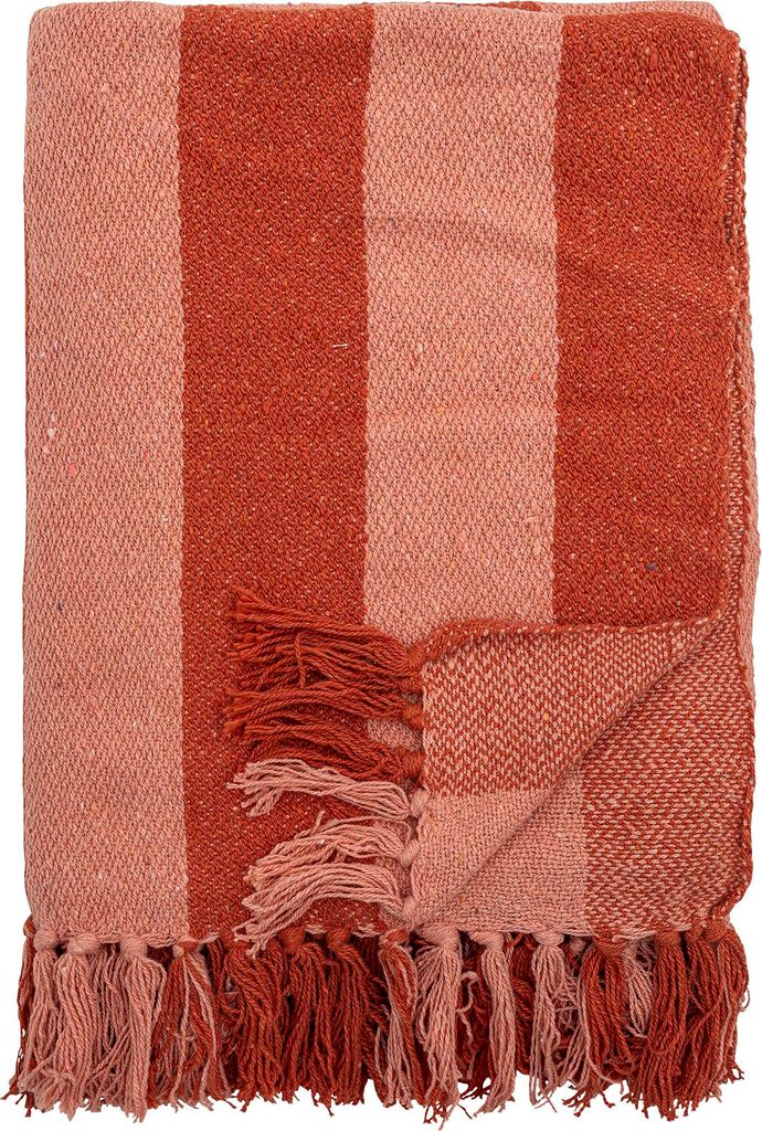 Frello Decke, Orange, Recycelte Baumwolle