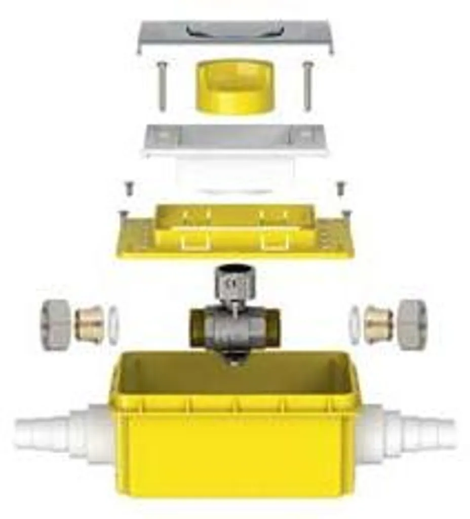 Vanne Gas-Box encastrable ø 14 mm à souder avec mécanisme quart de tour