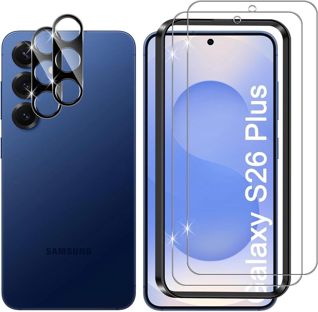 2X Schutzglas ( Display + Kamera ) für Samsung Galaxy S26 Plus Panzerfolie Full