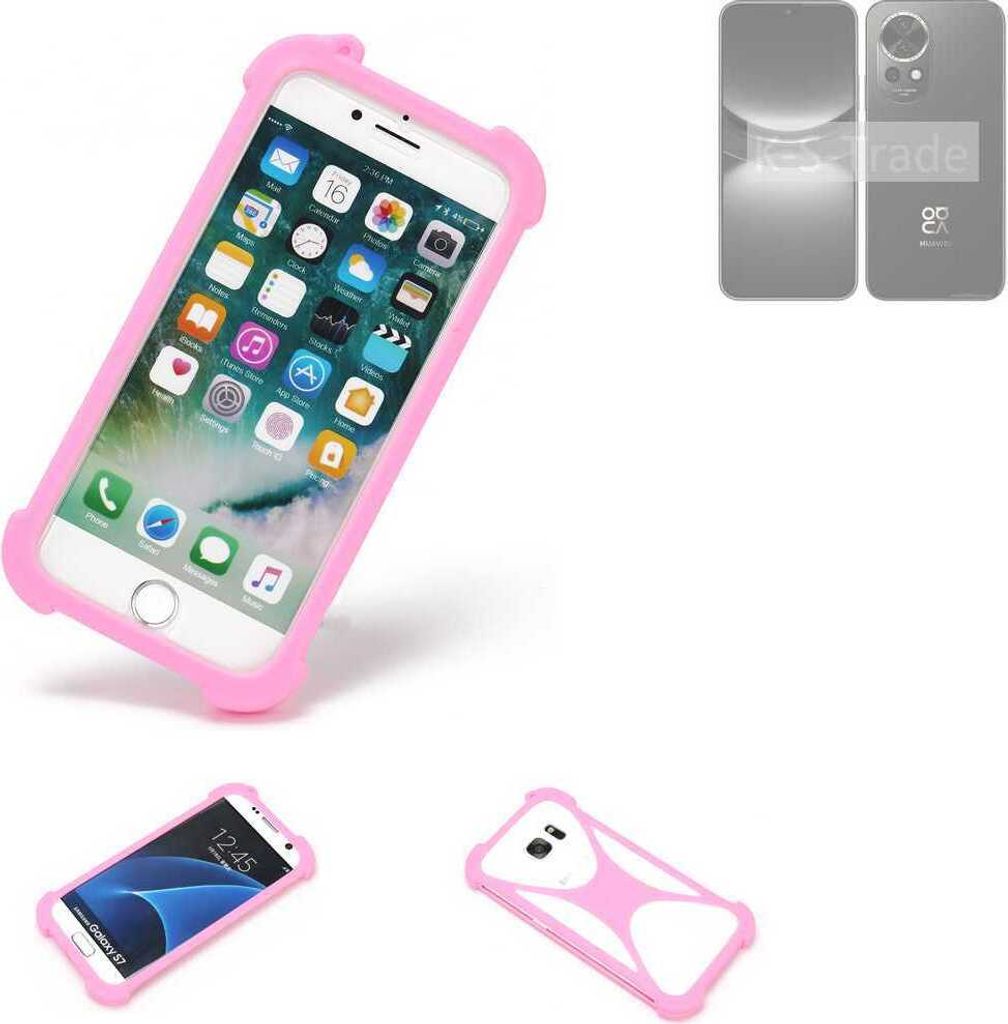 K-S-Trade Handy Hülle kompatibel mit Huawei nova 12 Pro Schutz Hülle Bumper Silikon Schutz Hülle Cover Case Silikoncase Silikonbumper TPU Softcase