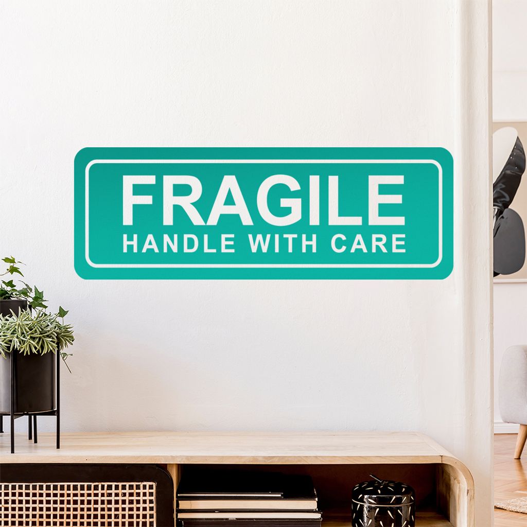 FRAGILE - handle with care Wandtattoo Wandaufkleber Wall Sticker - Dekoration, Küche, Wohnzimmer, Schlafzimmer, Badezimmer