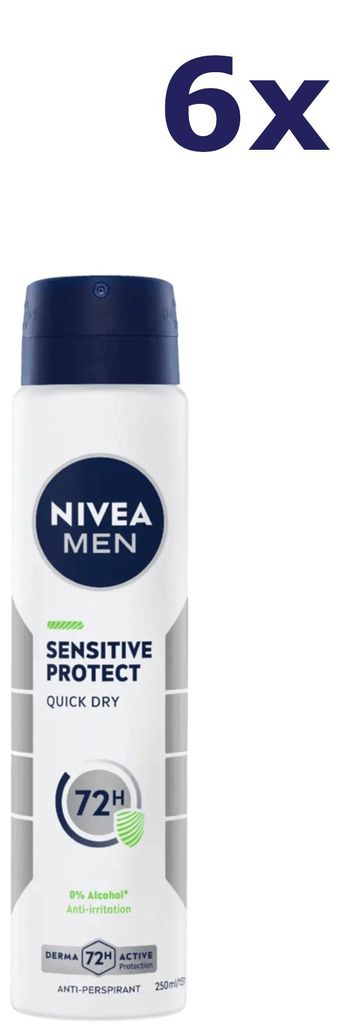 6x NIVEA MEN Sensitive Protect Deodorant-Spray 150 ml