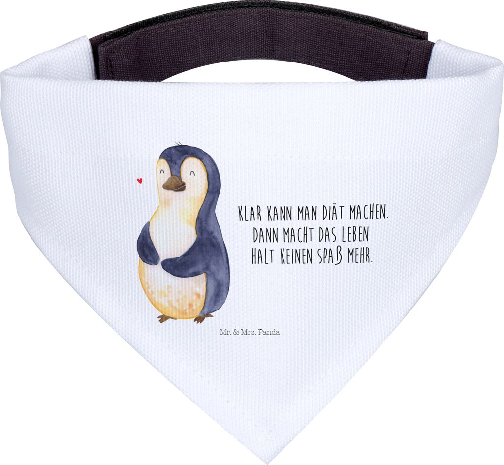 Mr. & Mrs. Panda Halstuch Für Hunde Pinguin Diät - Weiß - Geschenk, Gewicht, Abnehmen, Hund, Tuch, Hundehalstuch