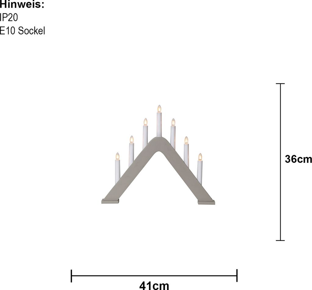 Star Trading  Lichterbogen ,Jarve' aus Holz, 7-flammig, Produktbild 6
