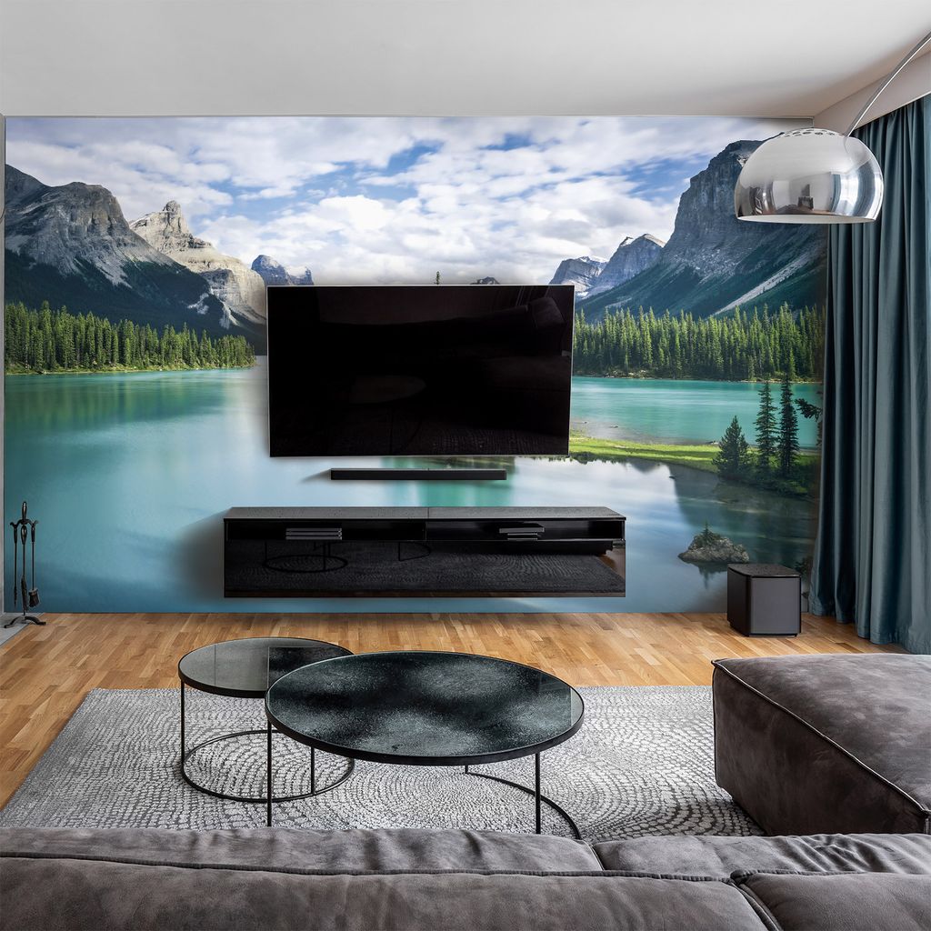 dedeco Wohnzimmerrückwand TV-Wand Wandpaneel Wohnrückwand Rückwand Tapetenersatz, Motiv: Berg V2, 300x150x0,3cm, Nano-Protect: matt, wasserfest,...