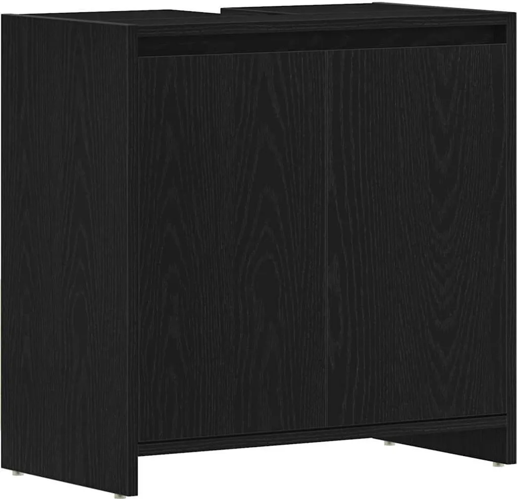 Armoire de toilette chêne noir 60x33x60 cm pour optimiser les petits espaces