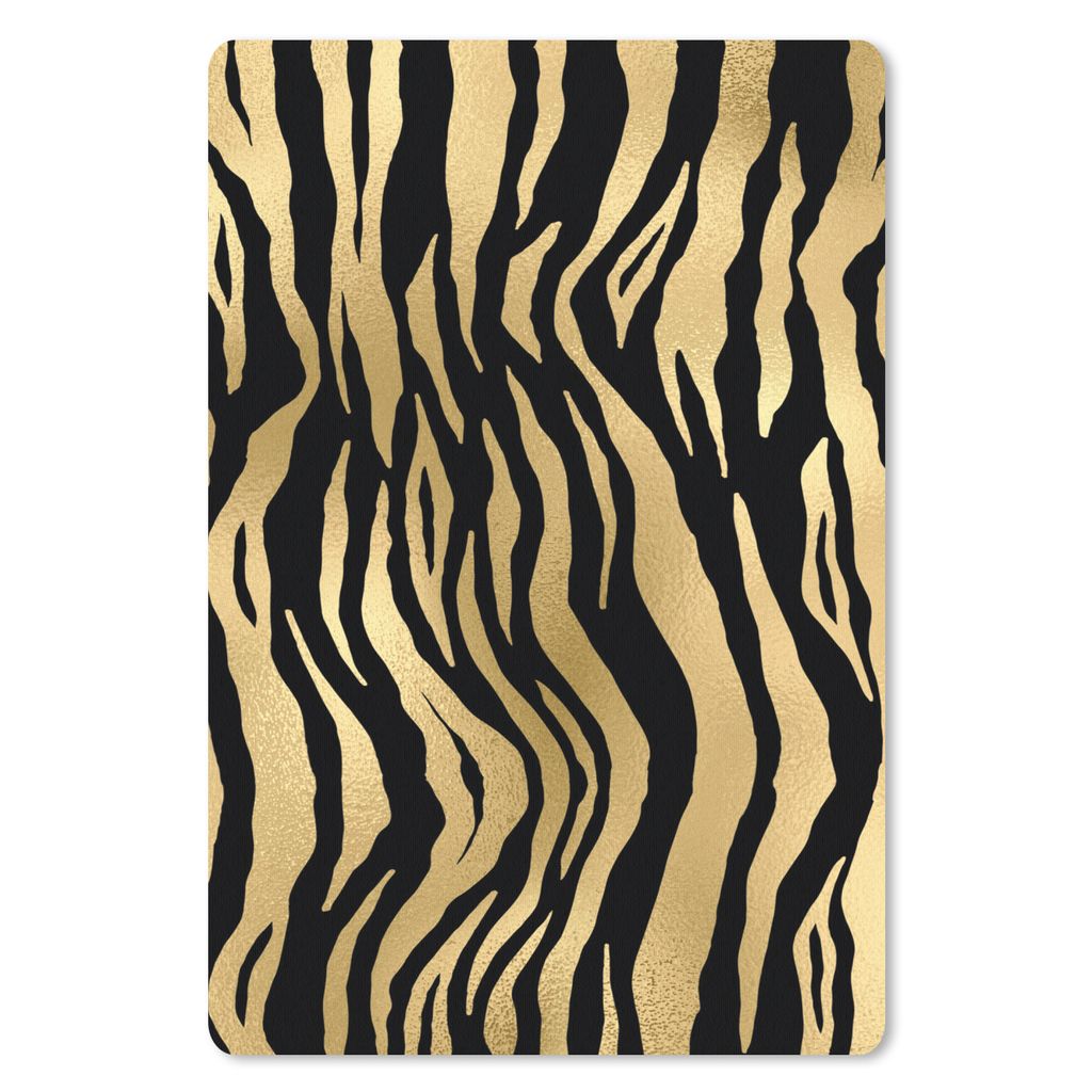 MuchoWow Mauspad Mousepad Muster - Zebra - Gold 40x60 cm - Mousepads - Maus Mat - Pad - Mausunterlage - Schreibtisch Accesoire