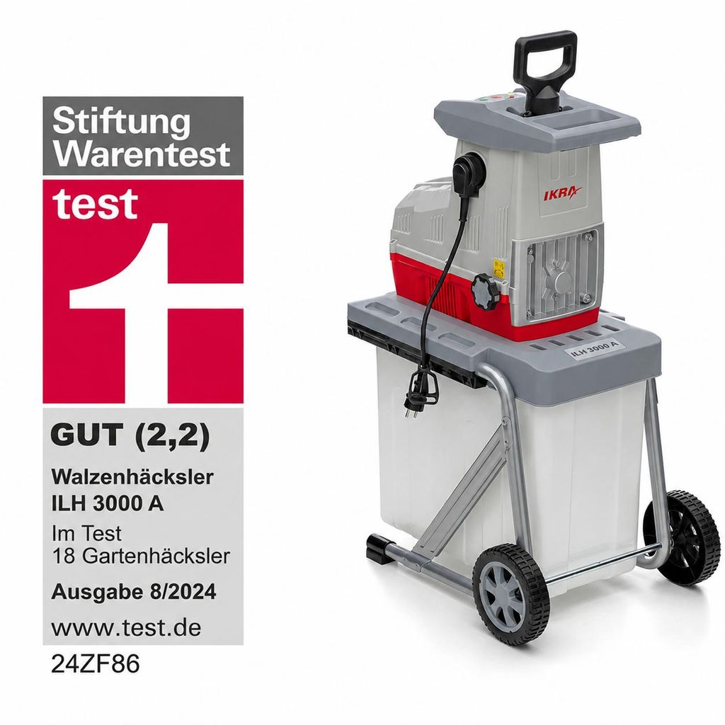 IKRA Elektro Walzenhäcksler Gartenhäcksler ILH 3000 A | Produktbild  KI-generiertes Bild