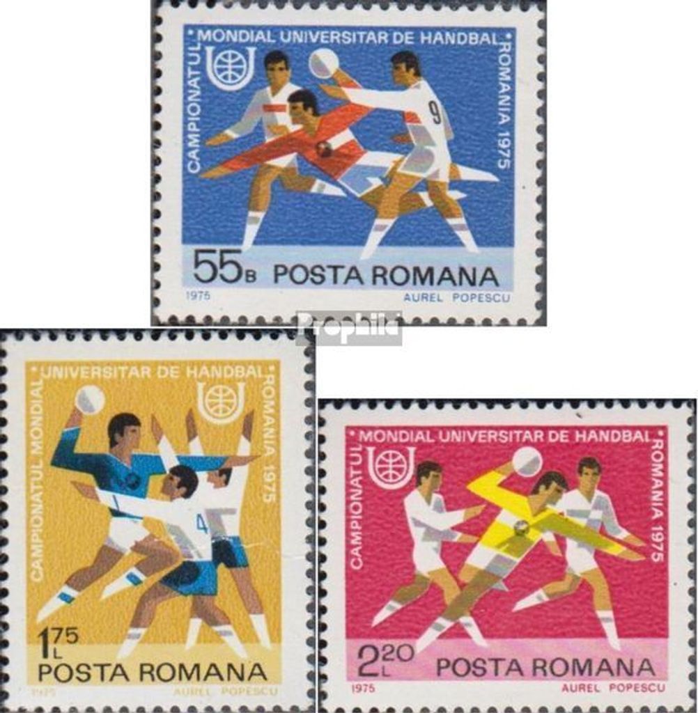 Briefmarken Rumänien 1975 Mi 3244-3246 (kompl.Ausg.) postfrisch Handball-WM der Studenten