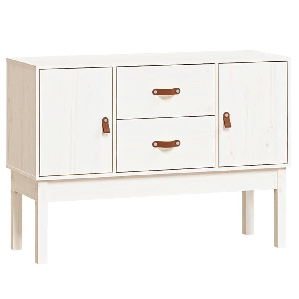 Sideboard Weiß 110x40x78 cm Massivholz Kiefer