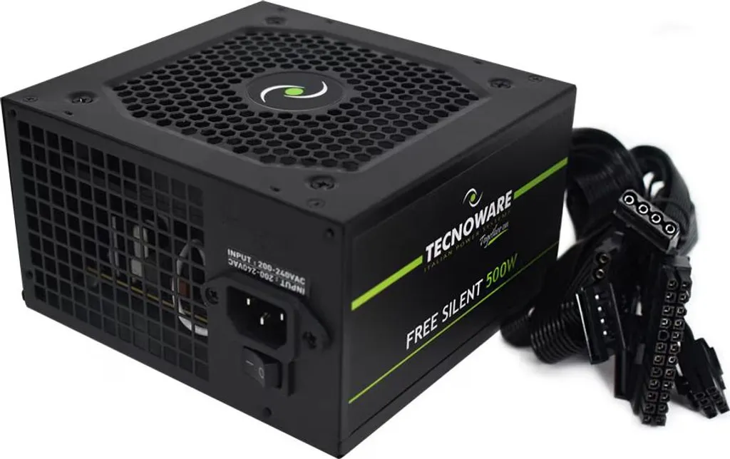 Alimentation Tecnoware Free Silent 500W ATX 20+4 Pin Pour PC Bureau