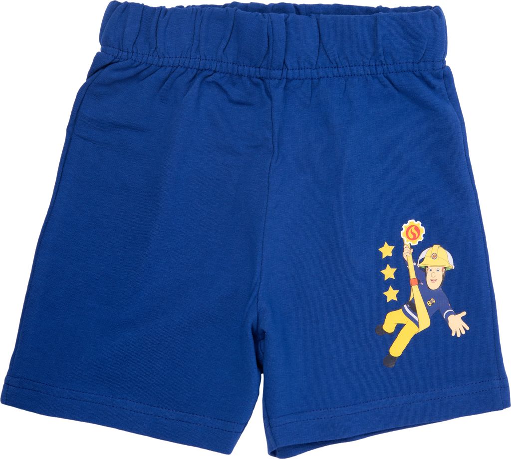 Feuerwehrmann Sam Shorts für Jungen Kinder kurze Hose Trainingshose Bermuda Blau 98-104
