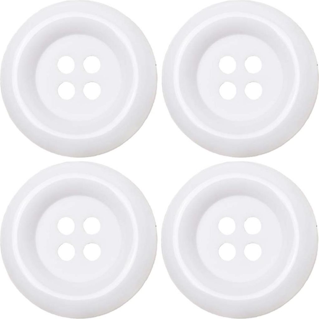 XL-Knöpfe 5cm 4 Stk weiß Produktbild 