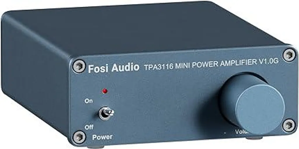 Amplificatore mini Fosi Audio V1.0G, amplificatore stereo 50Wx2 Classe D con chip amplificatore TPA3116 e ingressi RCA, amplificatore a 2 canali HiFi per altoparlanti passivi