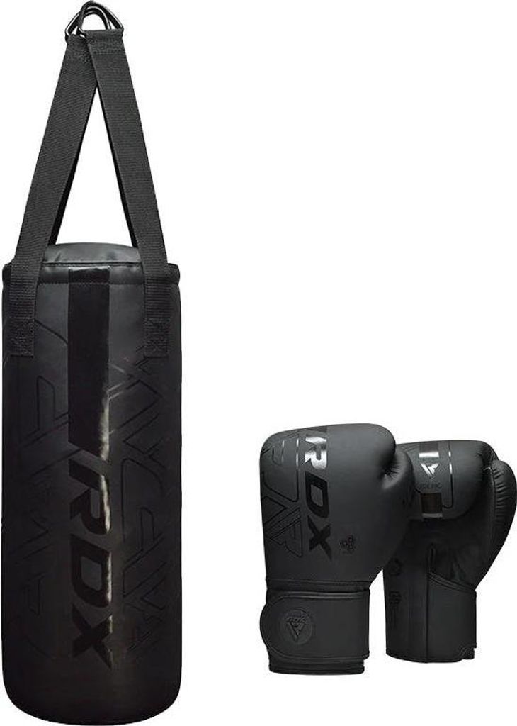 RDX Kinder-Boxsack und Handschuhe F6 2FT KARA matt schwarz Produktbild 
