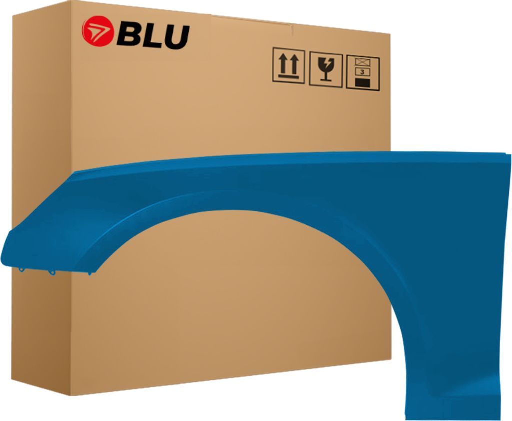 BLU Kotflügel Passend für Audi A4 B9 S4 LX5V Links Blau ArubaBlau | 2015-2019 | Vorderseite Vorne | Lackiert | Einbaufertig