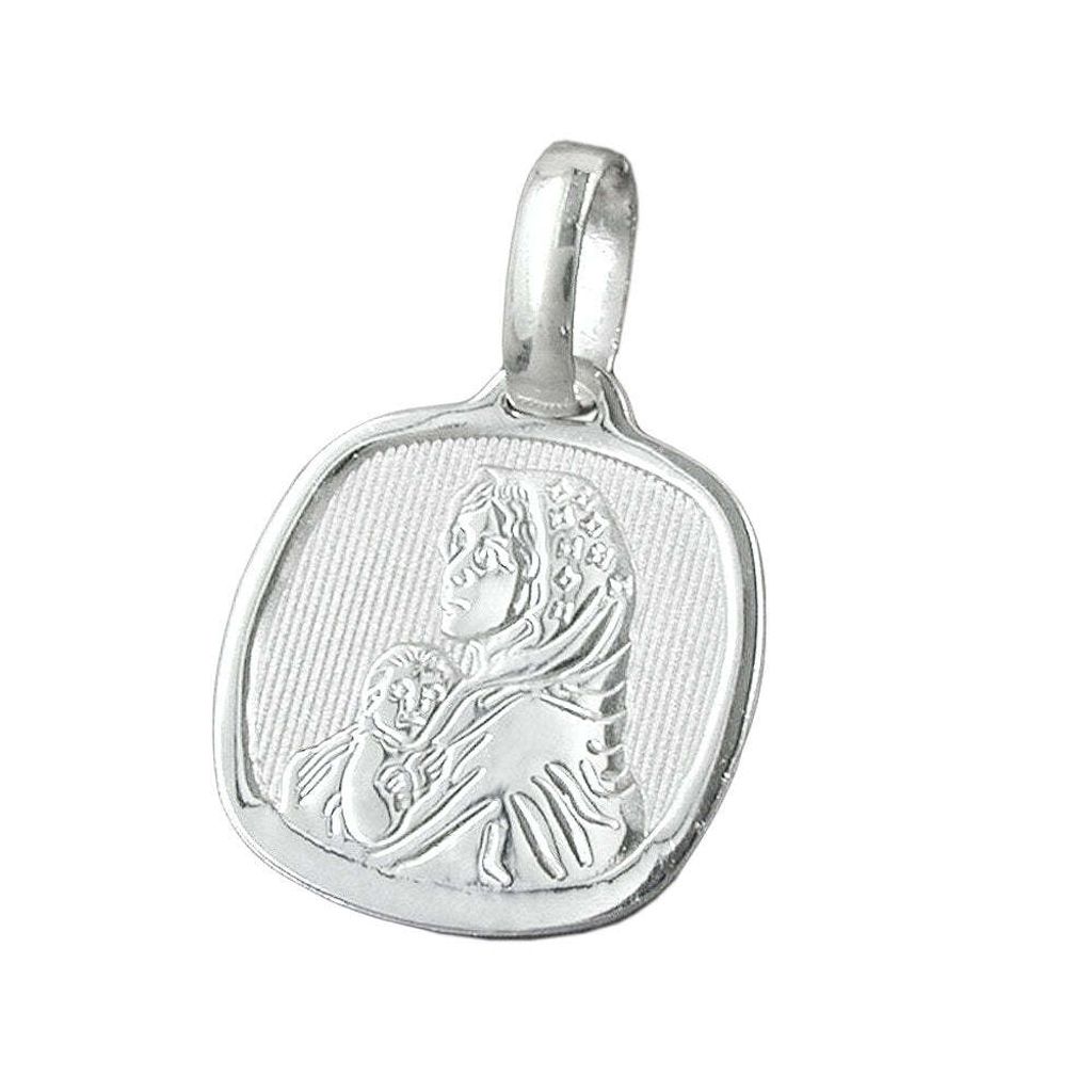 Anhänger 16x15mm Maria mit Jesuskind glänzend Silber 925 silber 16x15mm