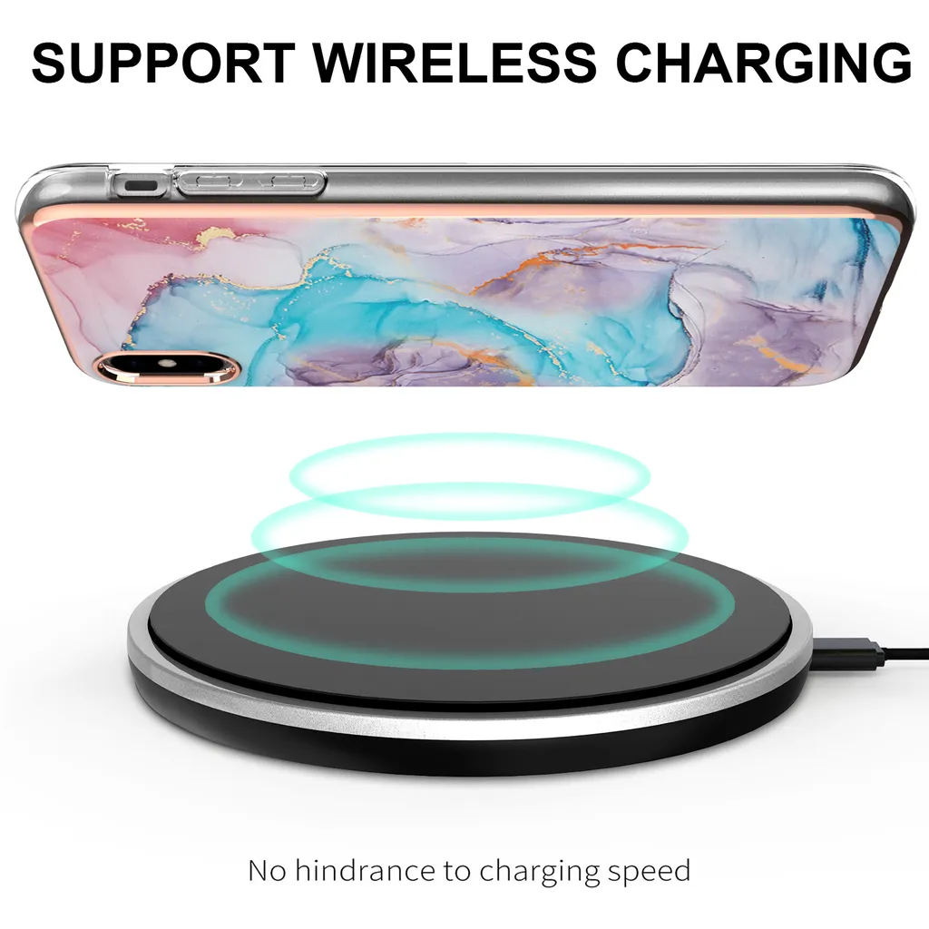 LAPOPNUT Custodia Trasparente Per IPhone XS Max Con Farfalla Blu - Cover In Silicone TPU, Sottile, Supporta Ricarica Wireless, Protezione Camera