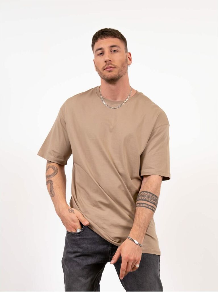 Ossy Homer T-Shirt Oversize Basic 100% Baumwolle Baumwolle für Herren M Camel
