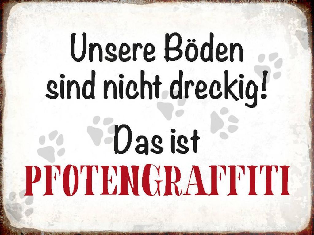 vianmo Holzschild 30x40 cm Hund Boden Pfotengraffiti
