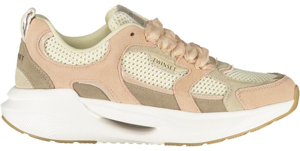 Stylische Damensneaker in Rosa mit Beige-Details und Produktbild 